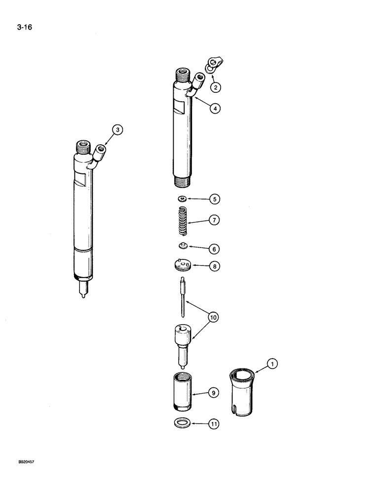 Схема запчастей Case 721 - (3-16) - FUEL INJECTION NOZZLE, 6T-830 ENGINE (03) - FUEL SYSTEM