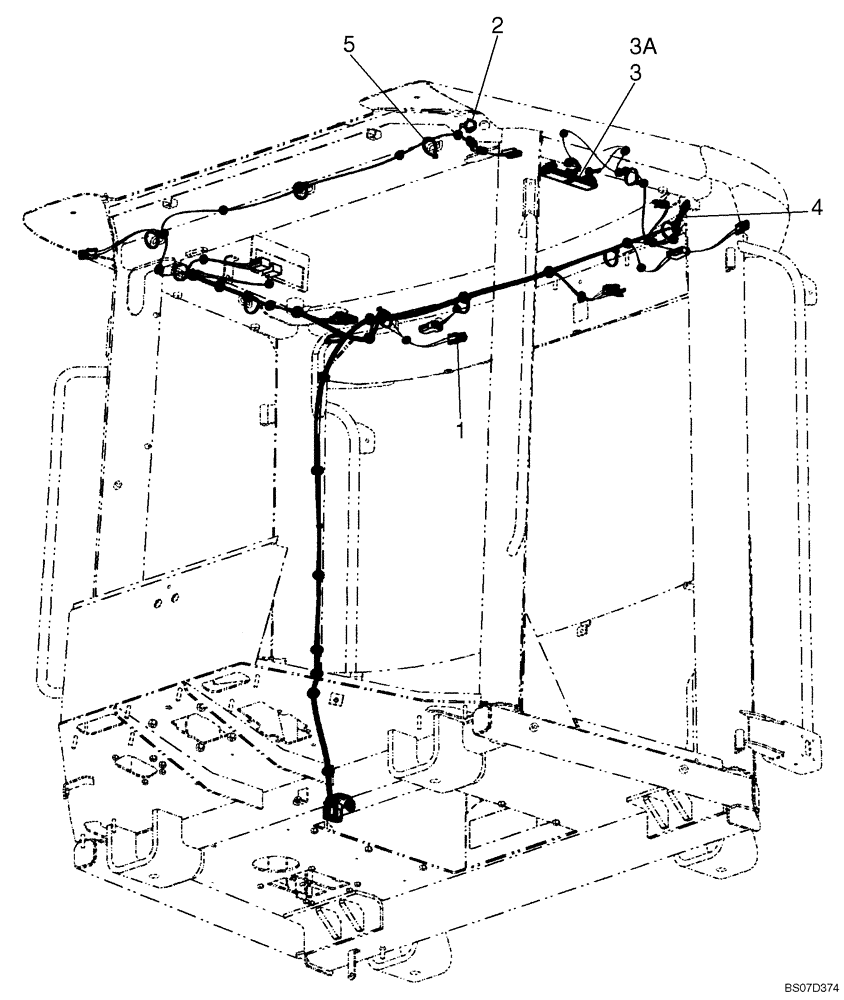 Схема запчастей Case 821E - (04-07A) - HARNESS - ROOF - CAB/CANOPY (04) - ELECTRICAL SYSTEMS