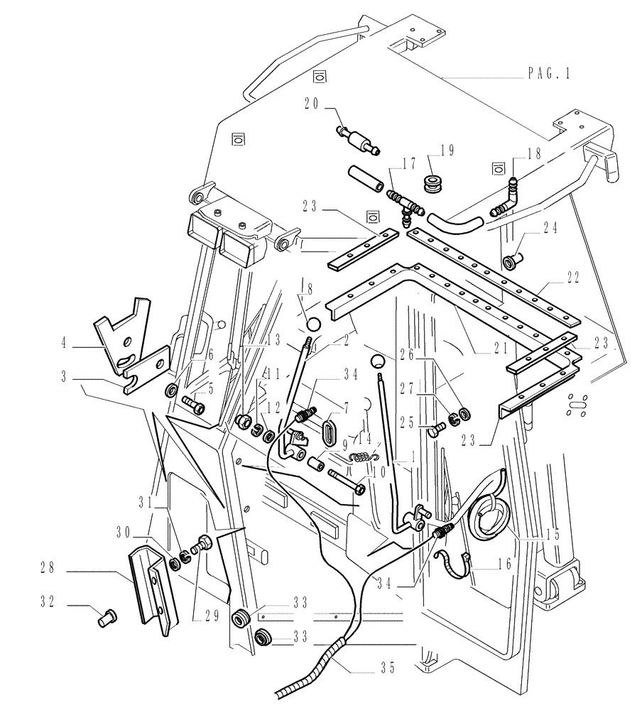 Схема запчастей Case 1850K - (9.653[24]) - ROPS CAB - COMPONENTS - OPTIONAL CODE 784110191 (19) - OPTIONS