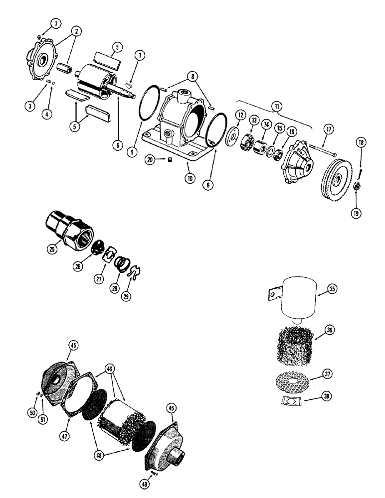 Схема запчастей Case W10 - (124) - HYDROVAC BRAKE SYSTEM, VACUUM PUMP (07) - BRAKES