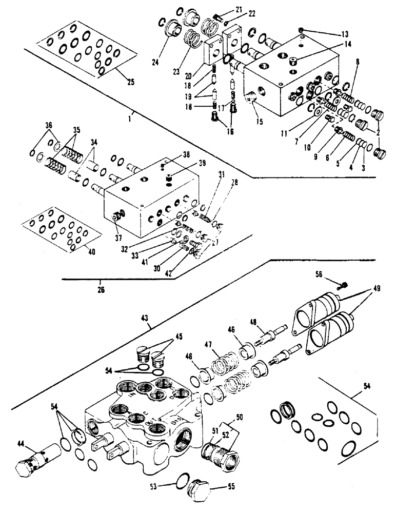 Схема запчастей Case 1000 - (62) - STEERING & CLUTCH - HIGH SPEED & CONVEYOR VALVE ASSEMBLIES 