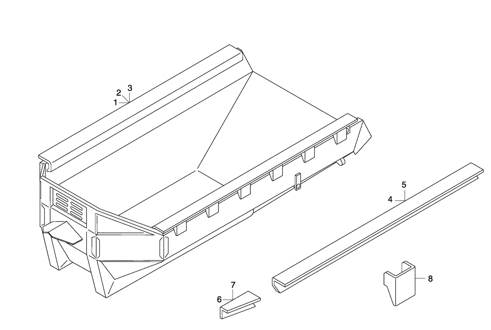 Схема запчастей Case 330 - (72A00000700[01]) - DUMPING SYSTEM - DUMP BODY INSTALLATION - OPTION (13) - Electrical System / Decals