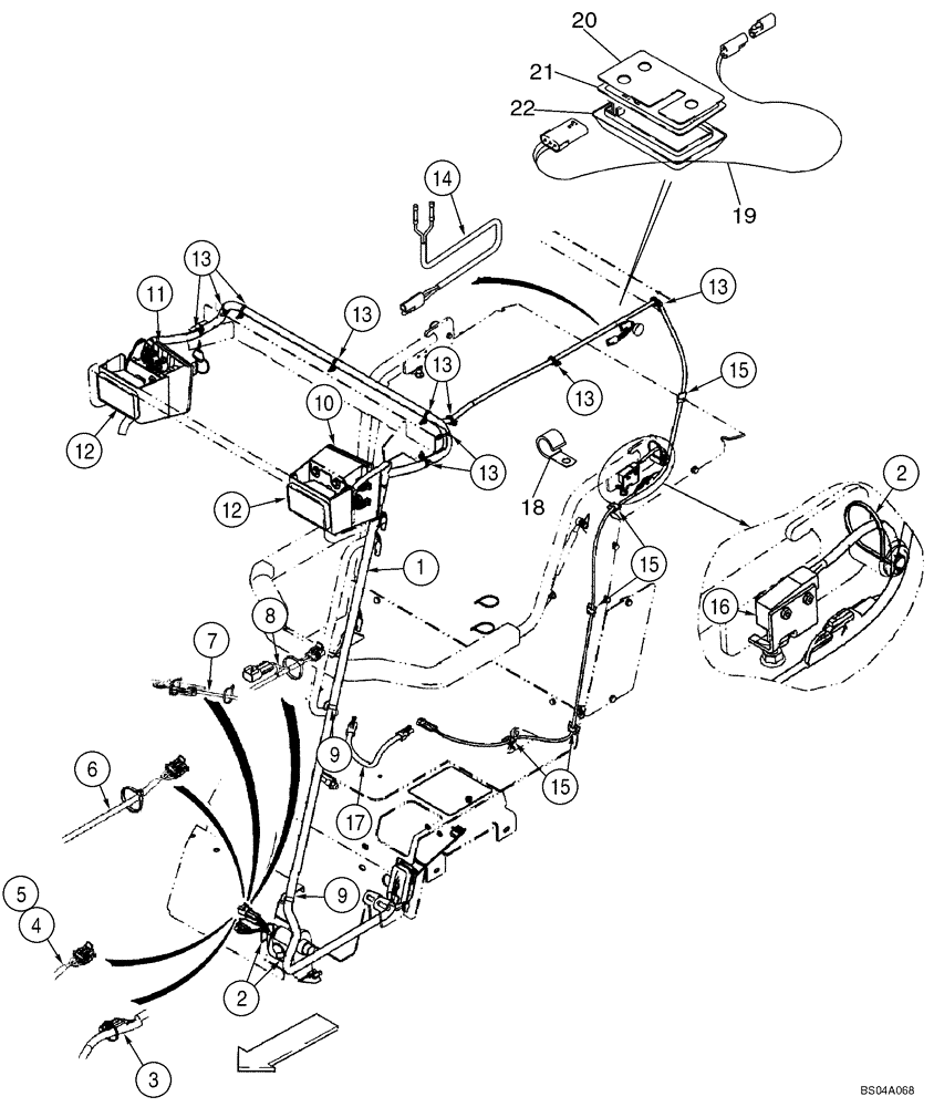 Схема запчастей Case 70XT - (04-08) - HARNESS - CAB, MAIN (04) - ELECTRICAL SYSTEMS