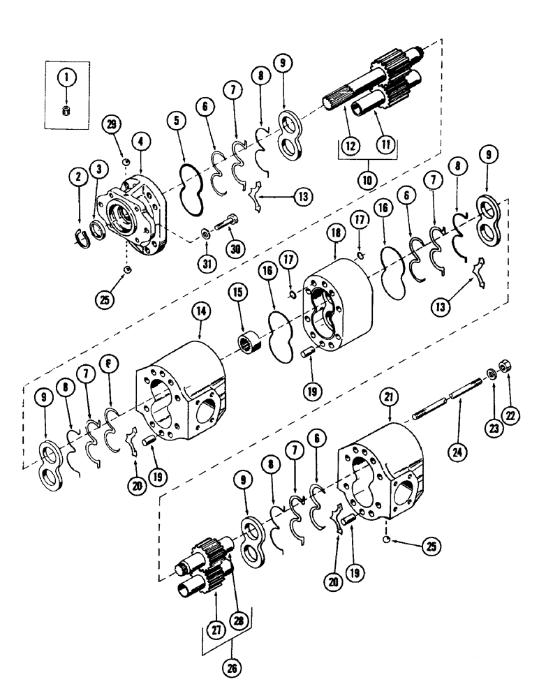 Схема запчастей Case 40 - (230) - MAIN HYDRAULIC PUMP, (USED WITH DETROIT DIESEL ENGINE) (35) - HYDRAULIC SYSTEMS