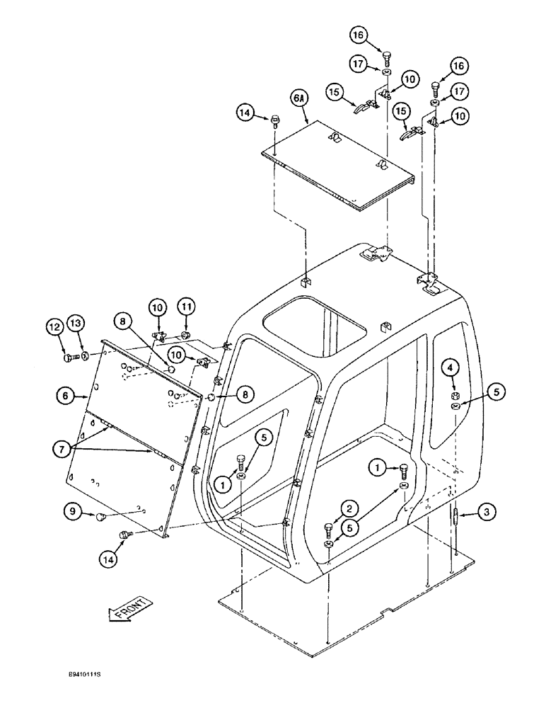 Схема запчастей Case 9020B - (9-062) - CAB VANDAL GUARDS (09) - CHASSIS