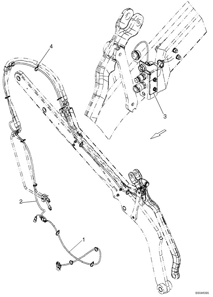 Схема запчастей Case 450 - (04-13) - HARNESS, FRONT - AUXILIARY (04) - ELECTRICAL SYSTEMS