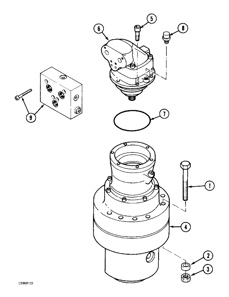 Схема запчастей Case 688BCK - (6-08) - SWING MOTOR-DRIVE REDUCTION GEAR, 688B CK (120301-) (03) - TRANSMISSION