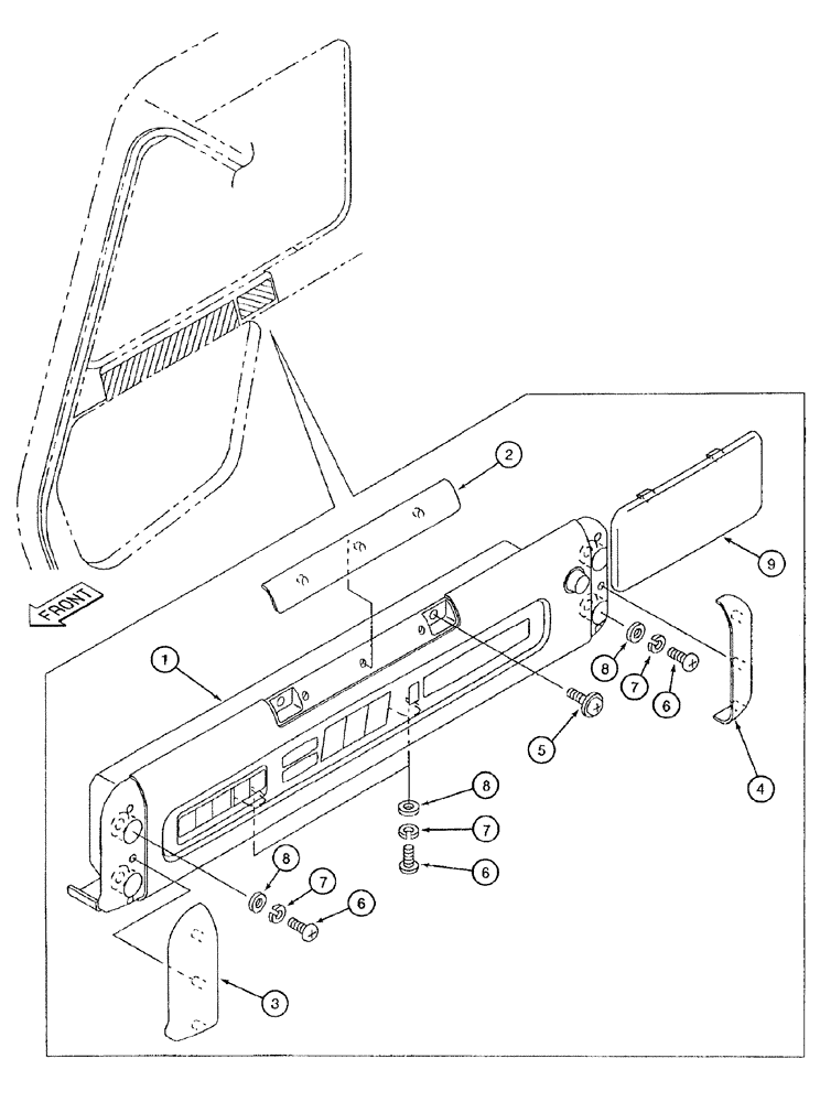 Схема запчастей Case 9050B - (4-016) - INSTRUMENT CLUSTER AND MOUNTING (04) - ELECTRICAL SYSTEMS