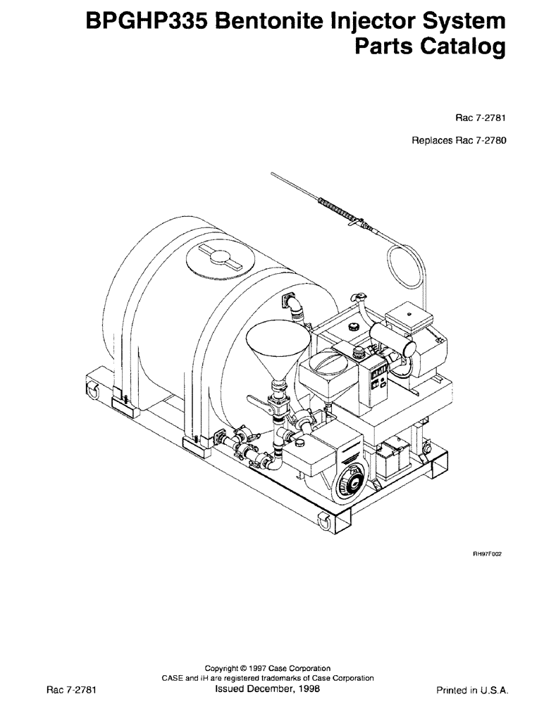 Схема запчастей Case BPGHP335 - (1-1) - BPGHP335 BENTONITE INJECTOR SYSTEM 