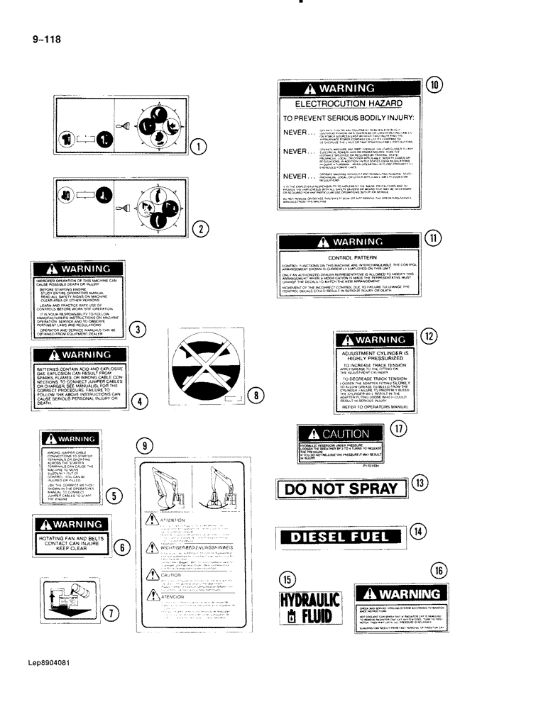 Схема запчастей Case 888 - (9-118) - DECALS (09) - CHASSIS