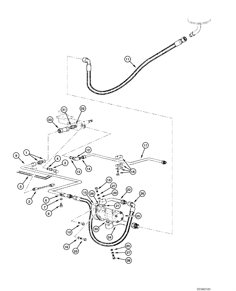 Схема запчастей Case 885 - (08.32[00]) - BRAKE AND STEERING - HYDRAULIC CIRCUIT (08) - HYDRAULICS