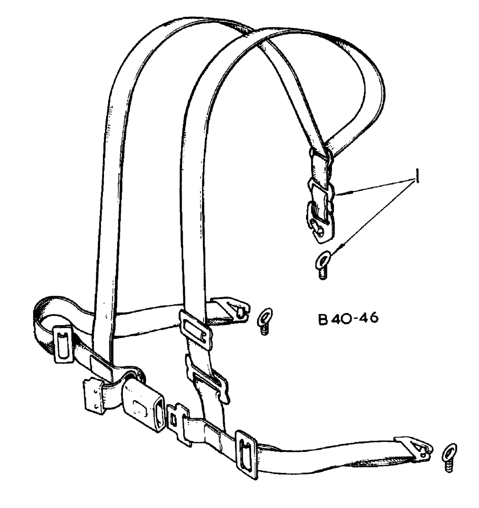 Схема запчастей Case 500 - (13-012) - SEAT HARNESS, ROLL OVER PROTECTION SYSTEM No Description