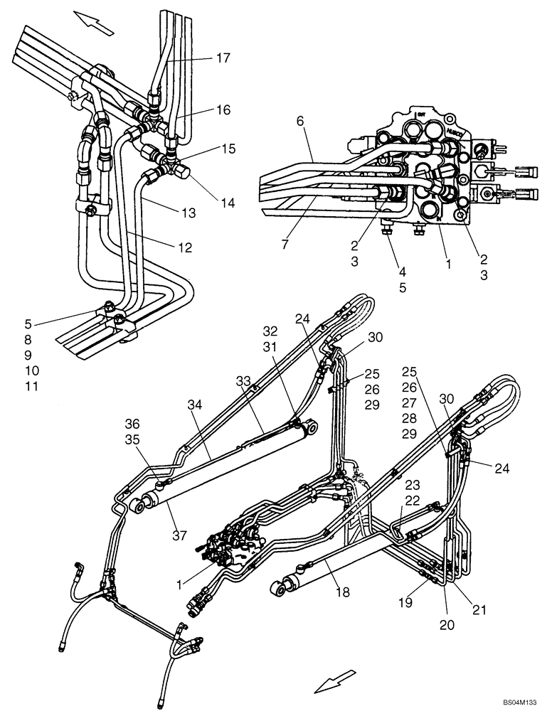 Схема запчастей Case 440CT - (08-01) - HYDRAULICS - LIFT (08) - HYDRAULICS