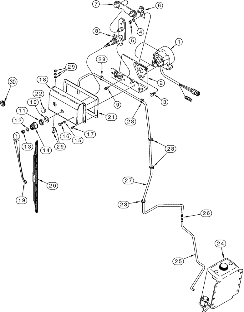 Схема запчастей Case 921C - (04-42) - CAB - WIPER, REAR (04) - ELECTRICAL SYSTEMS