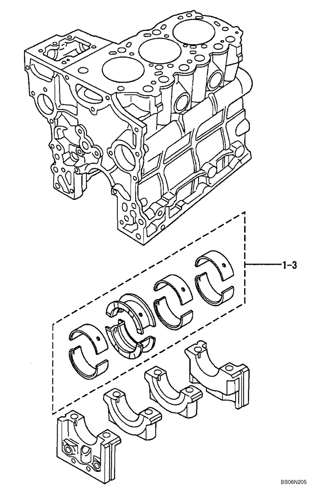 Схема запчастей Case CX17B - (09-006[00]) - CRANKSHAFT BEARING (10) - ENGINE