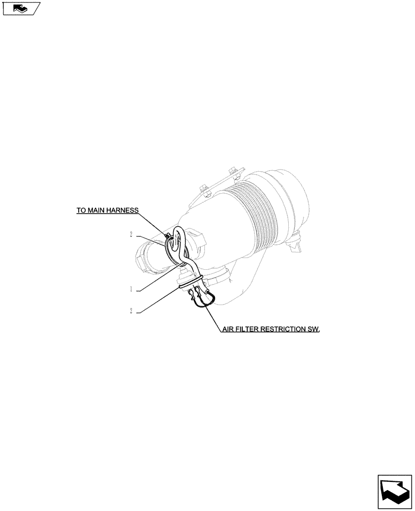 Схема запчастей Case CX27B ASN - (55.100.01) - HARNESS ASSY (CLEANER AIR) (55) - ELECTRICAL SYSTEMS