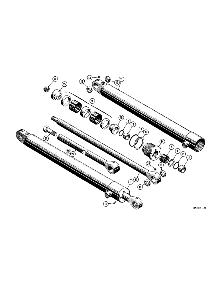 Схема запчастей Case 22 - (52[1]) - D28331 HYDRAULIC BUCKET CYLINDER 