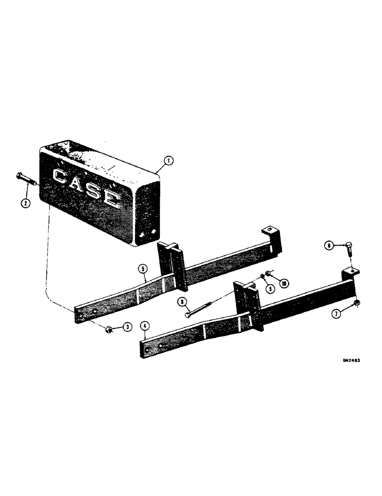 Схема запчастей Case 32S - (014) - 1400 LB. COUNTERWEIGHT (STANDARD) 