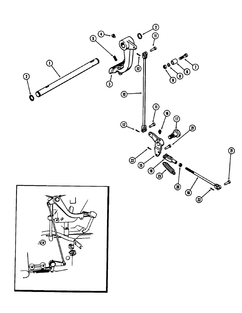 Схема запчастей Case 480CK - (080) - CLUTCH PEDAL AND LINKAGE 