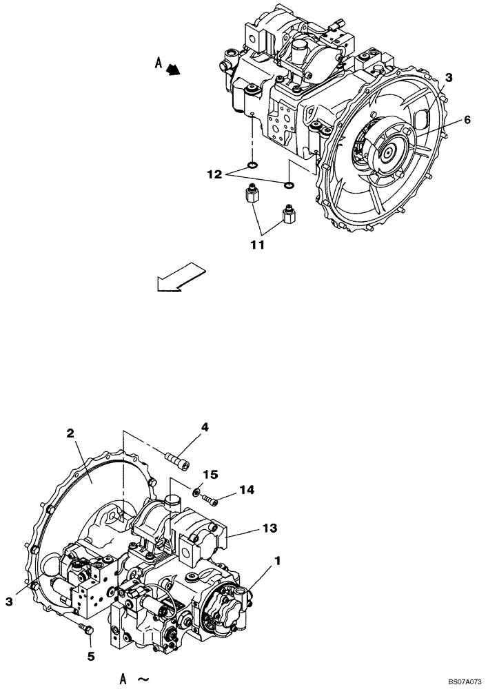 Схема запчастей Case CX160B - (08-04) - PUMP ASSY, HYDRAULIC - WITH AUXILIARY HYDRAULIC - COUPLING (08) - HYDRAULICS