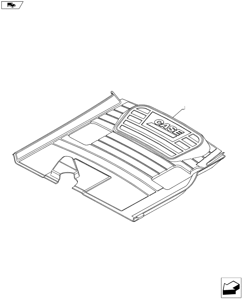 Схема запчастей Case 580SN WT - (90.110.0201) - MAT - FLOOR - FOR PILOT CONTROL, NO ROPS (90) - PLATFORM, CAB, BODYWORK AND DECALS