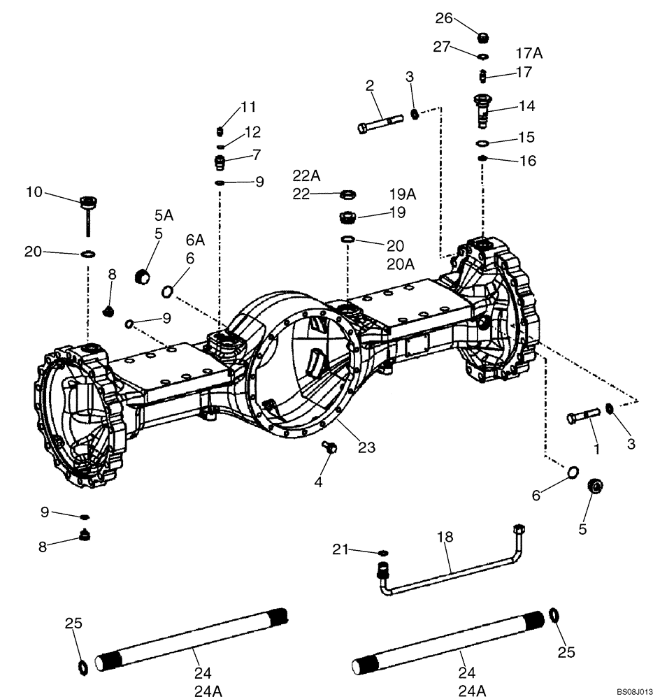 Схема запчастей Case 721E - (06-39) - AXLE, FRONT - HOUSING (06) - POWER TRAIN