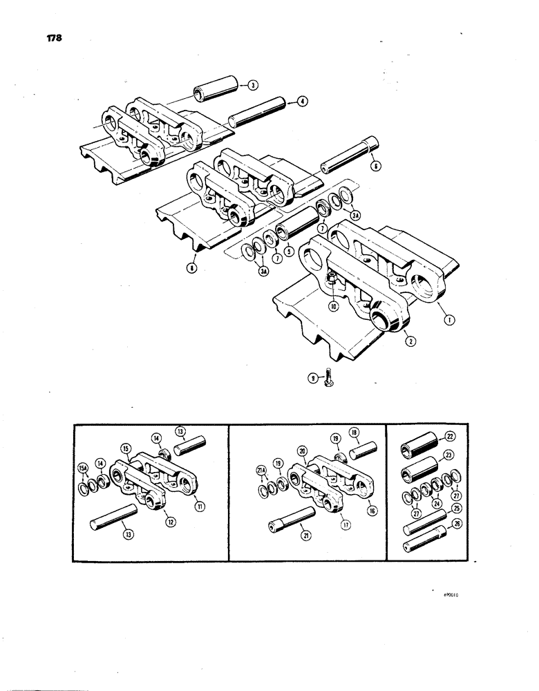 Схема запчастей Case 850 - (178) - TRACK CHAIN - 6 ROLLER (04) - UNDERCARRIAGE