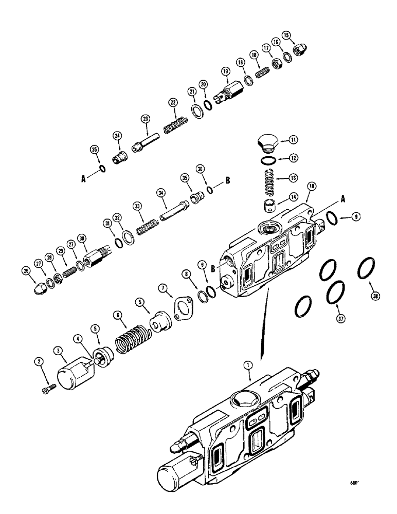 Схема запчастей Case 750 - (272) - D42434 LOADER DUMP SECTION (07) - HYDRAULIC SYSTEM