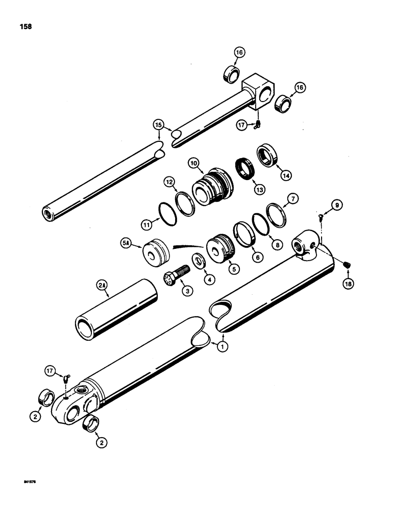 Схема запчастей Case 1835 - (158) - G34864 LOADER LIFT CYLINDER (08) - HYDRAULICS