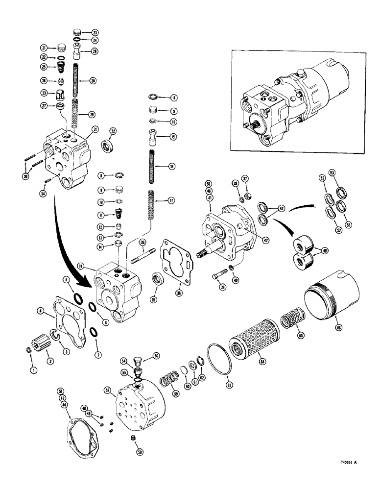 Схема запчастей Case 780 - (200) - TRANSMISSION, REGULATOR, PUMP AND OIL FILTER (06) - POWER TRAIN