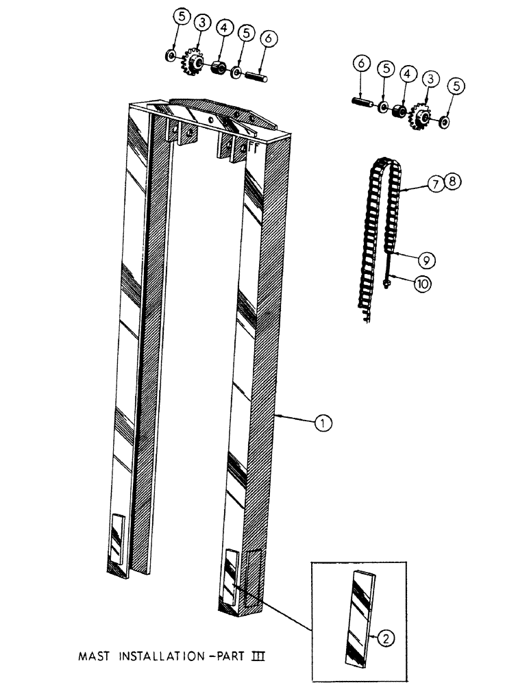 Схема запчастей Case M3B - (090) - MAST INSTALLATION - PART III 