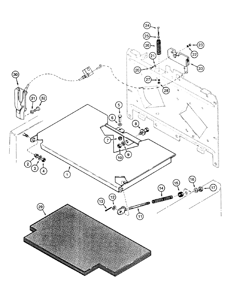 Схема запчастей Case 580SK - (9-102) - UPRIGHT COVER AND HOOD LATCH RELEASE (09) - CHASSIS/ATTACHMENTS