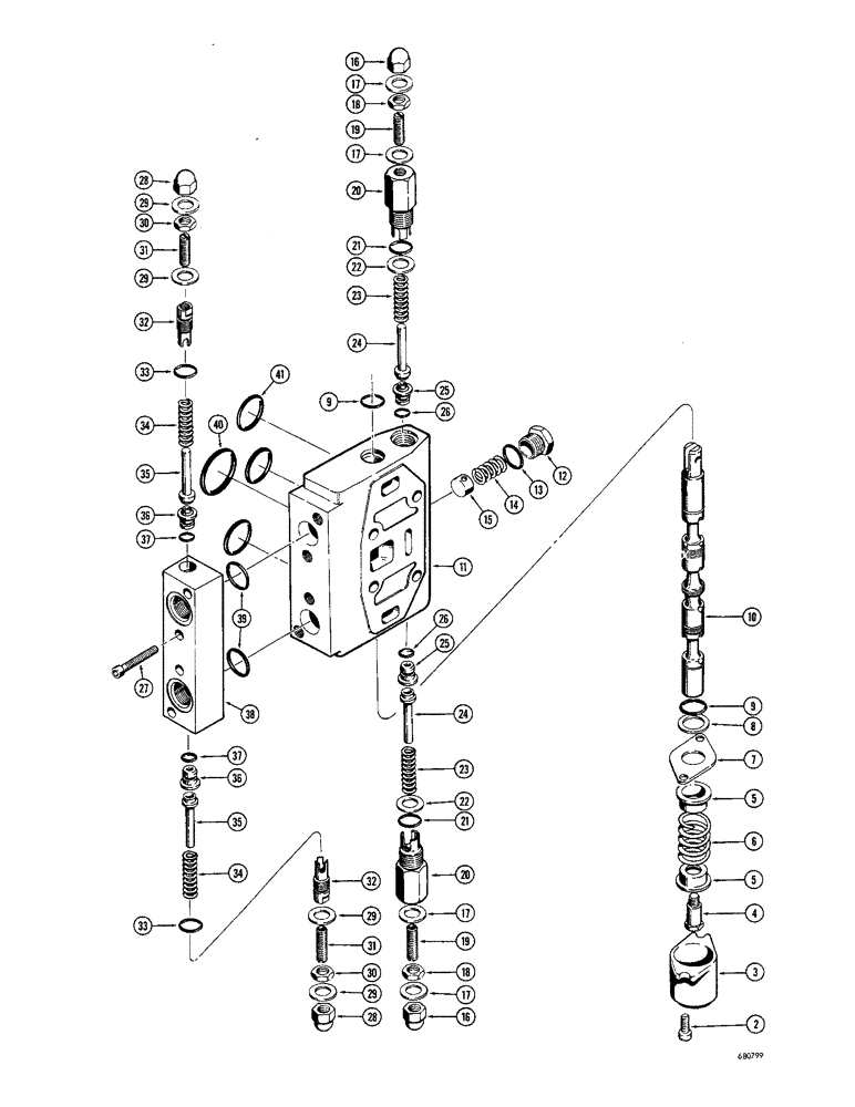 Схема запчастей Case 680CK - (248) - D40756 BACKHOE SWING SECTION (35) - HYDRAULIC SYSTEMS