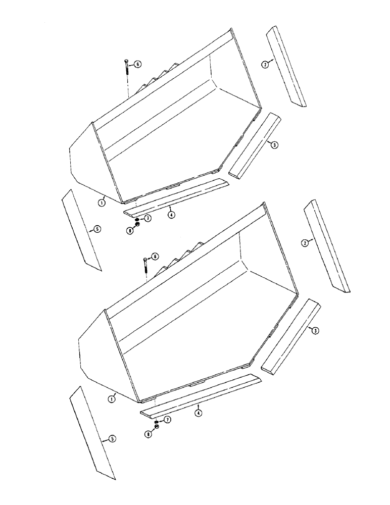 Схема запчастей Case 1500-SERIES - (098) - LOADER BUCKETS, MINING BUCKETS (82) - FRONT LOADER & BUCKET