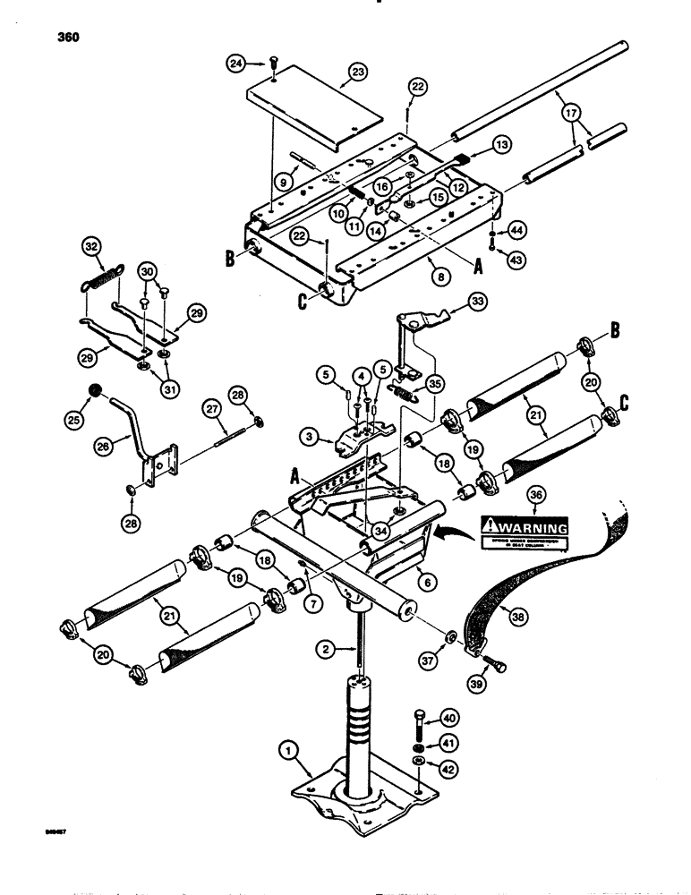 Схема запчастей Case 780B - (360) - D124104 STANDARD SEAT SUPPORT AND MOUNTING (09) - CHASSIS/ATTACHMENTS