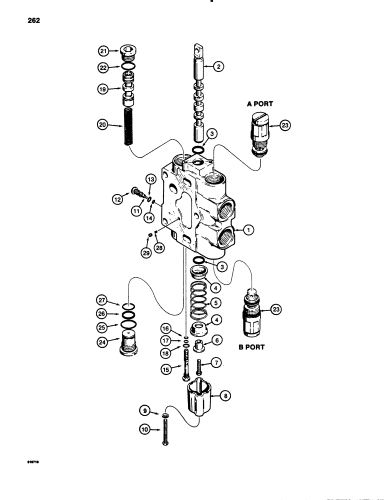 Схема запчастей Case 780B - (262) - BACKHOE CONTROL VALVE, DIPPER SECTION (08) - HYDRAULICS