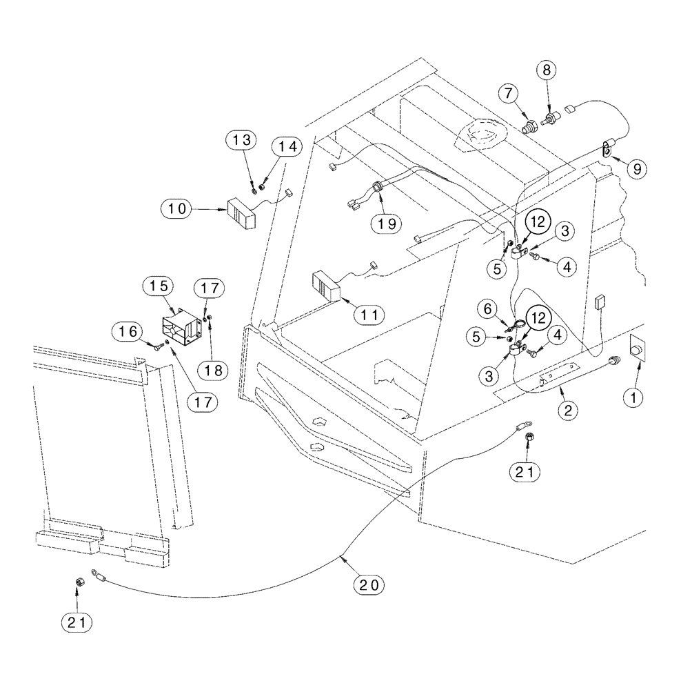 Схема запчастей Case 721C - (04-26) - MOUNTING - BACKUP ALARM AND REAR LAMP (04) - ELECTRICAL SYSTEMS