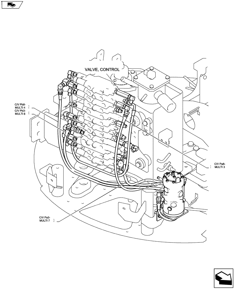 Схема запчастей Case CX27B ASN - (35.322.11) - CONTROL LINES, MULTI BTW PV13-33453 - PV13-33807 (35) - HYDRAULIC SYSTEMS