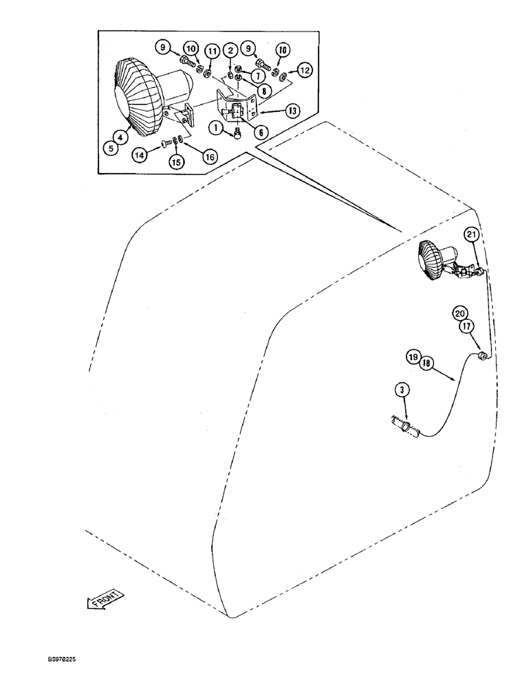 Схема запчастей Case 9040B - (9-054) - CAB FAN AND MOUNTING (09) - CHASSIS