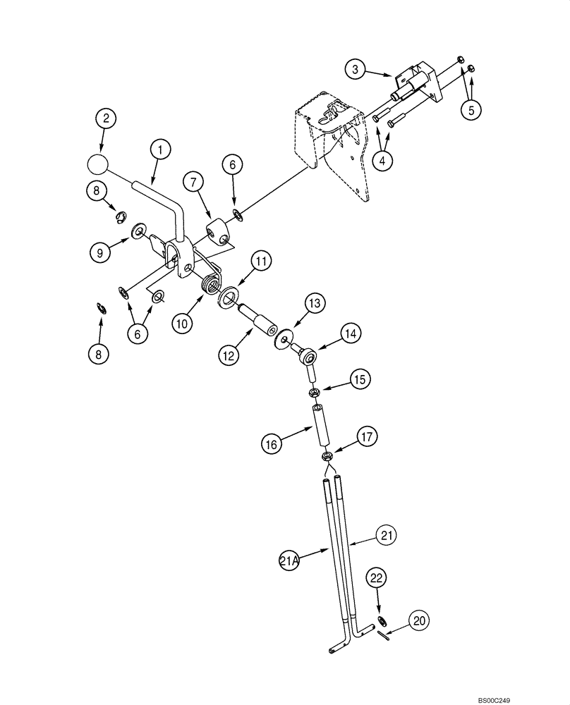 Схема запчастей Case 580M - (09-19) - CONTROLS - BACKHOE AUXILIARY HYDRAULICS (09) - CHASSIS/ATTACHMENTS