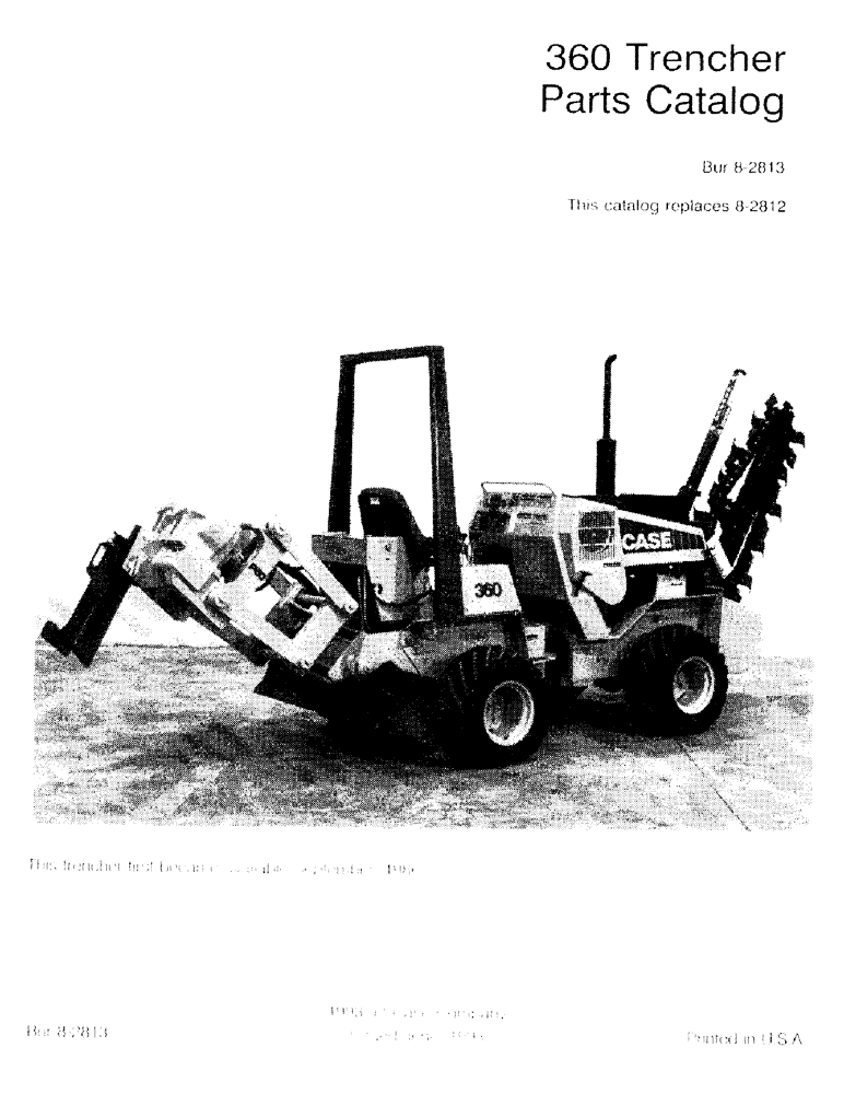 Схема запчастей Case 360 - (1-01) - 360 TRENCHER PARTS CATALOG (00) - PICTORIAL INDEX