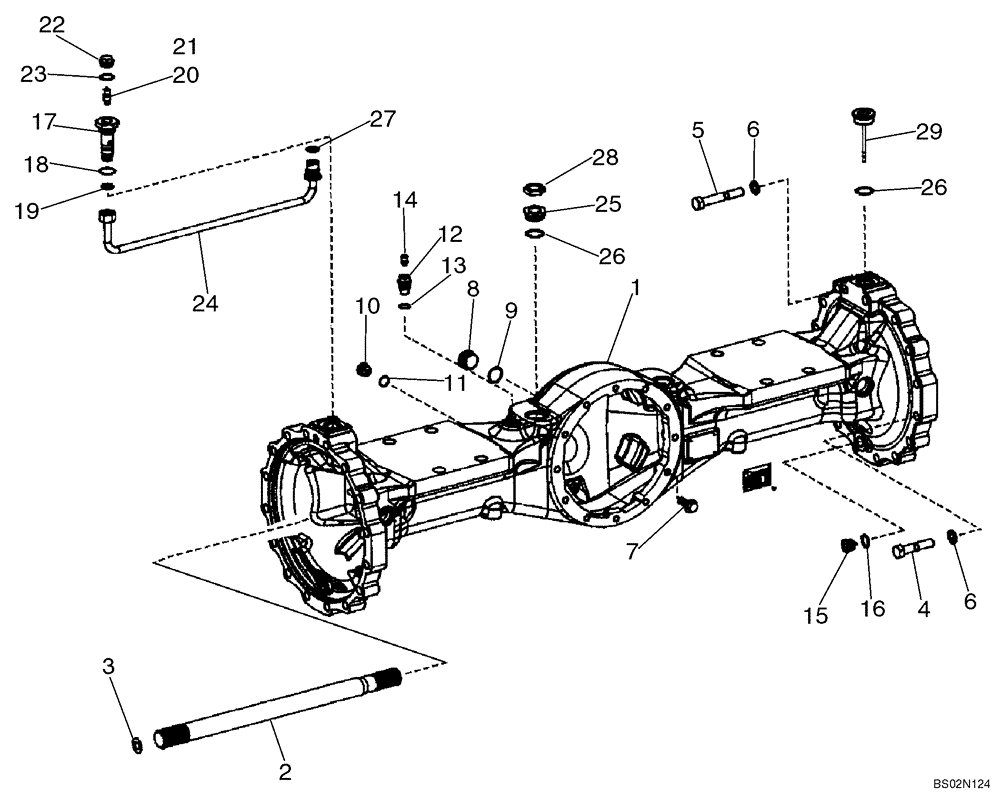 Схема запчастей Case 521D - (06-22A) - AXLE, FRONT - HOUSING (06) - POWER TRAIN