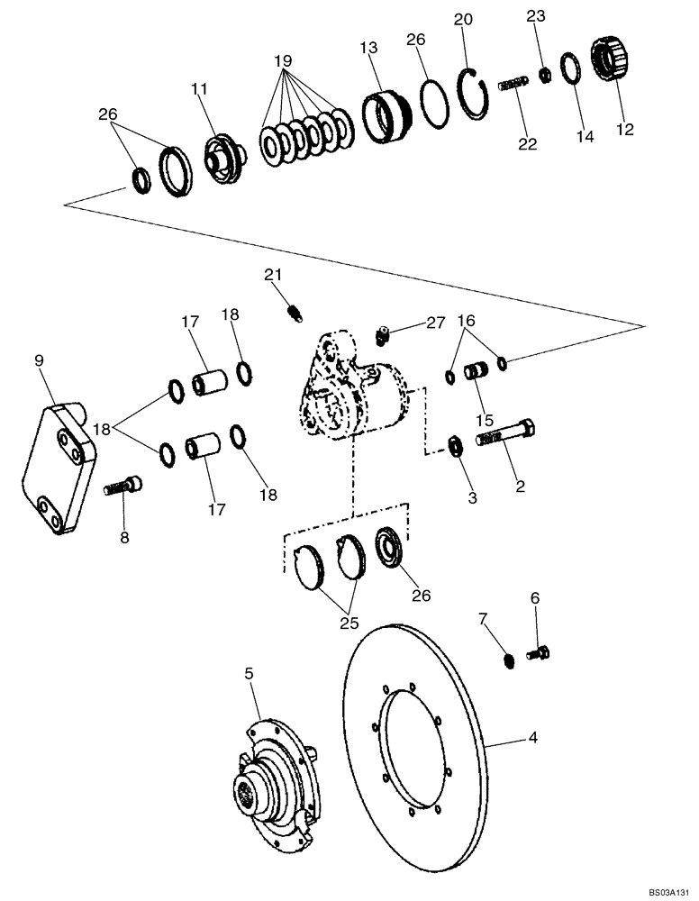 Схема запчастей Case 621D - (07-01) - BRAKE, PARKING (07) - BRAKES