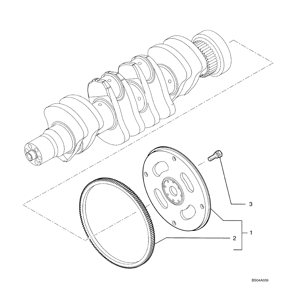 Схема запчастей Case 580SM - (02-24) - FLYWHEEL - ENGINE (02) - ENGINE