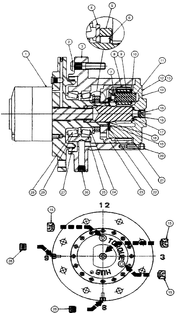 Схема запчастей Case 6010 - (05-06) - MOTOR, TRACK DRIVE - PLANETARY HUB, FAIRFIELD DRIVE MOTOR (48) - TRACKS & TRACK SUSPENSION