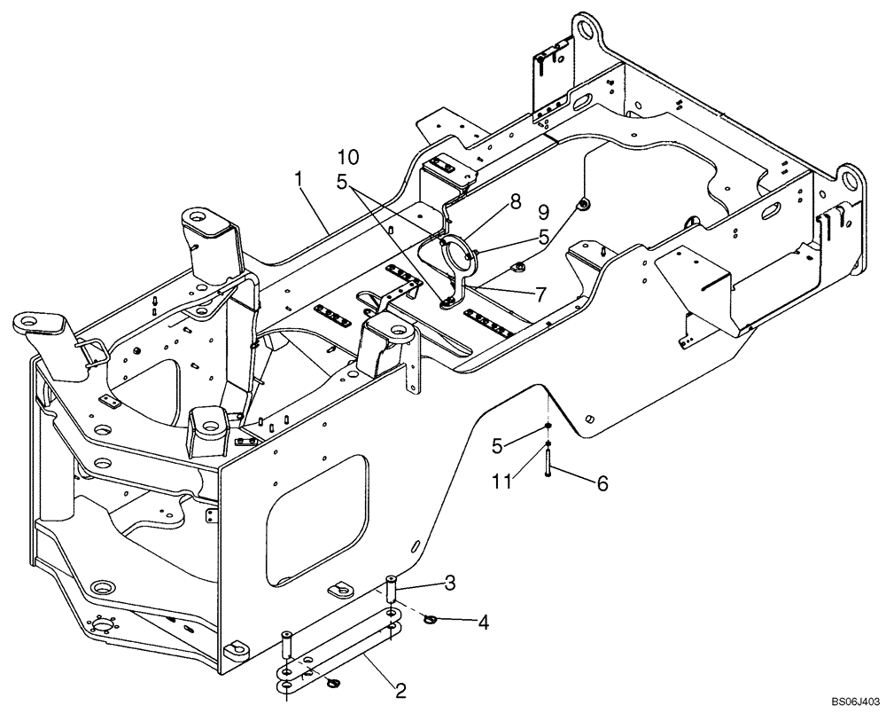 Схема запчастей Case 821E - (09-13) - FRAME, REAR (09) - CHASSIS