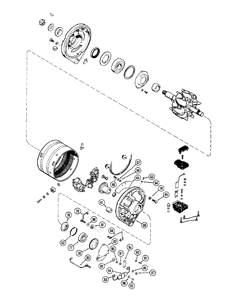 Схема запчастей Case W10B - (055A) - A56095 ALTERNATOR, (401) DIESEL ENGINE (04) - ELECTRICAL SYSTEMS