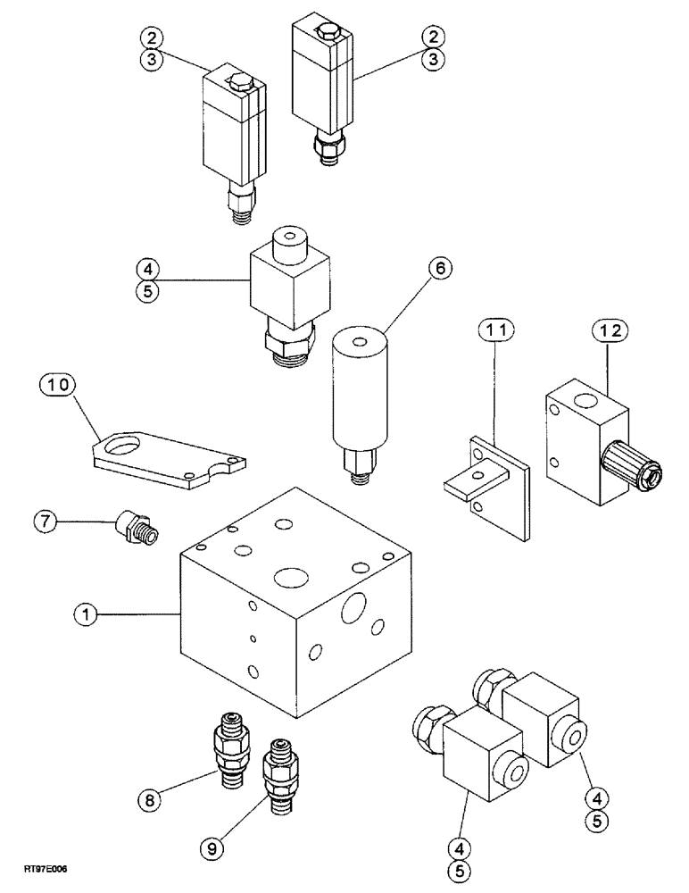 Схема запчастей Case 400TX - (9-32) - MANIFOLD ASSEMBLY 