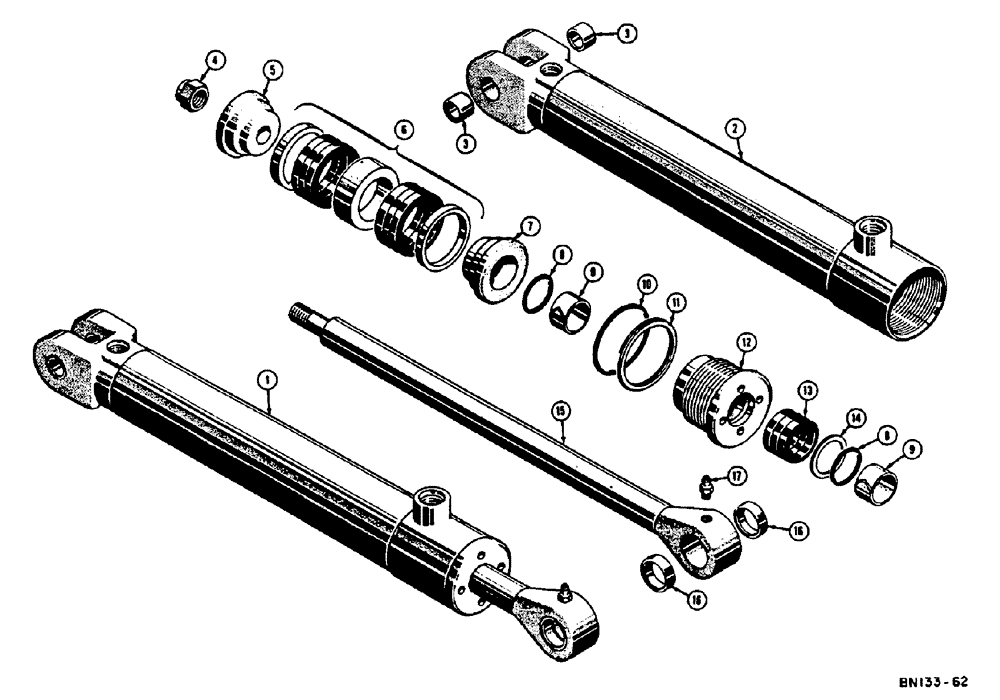 Схема запчастей Case 310E - (083) - D27903 LOADER BUCKET HYDRAULIC CYLINDER (07) - HYDRAULIC SYSTEM