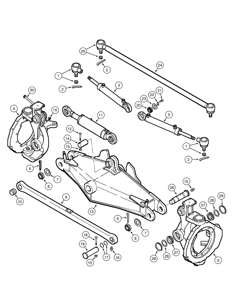 Схема запчастей Case 845 - (06-44[01]) - FRONT AXLE - ASSEMBLY (06) - POWER TRAIN